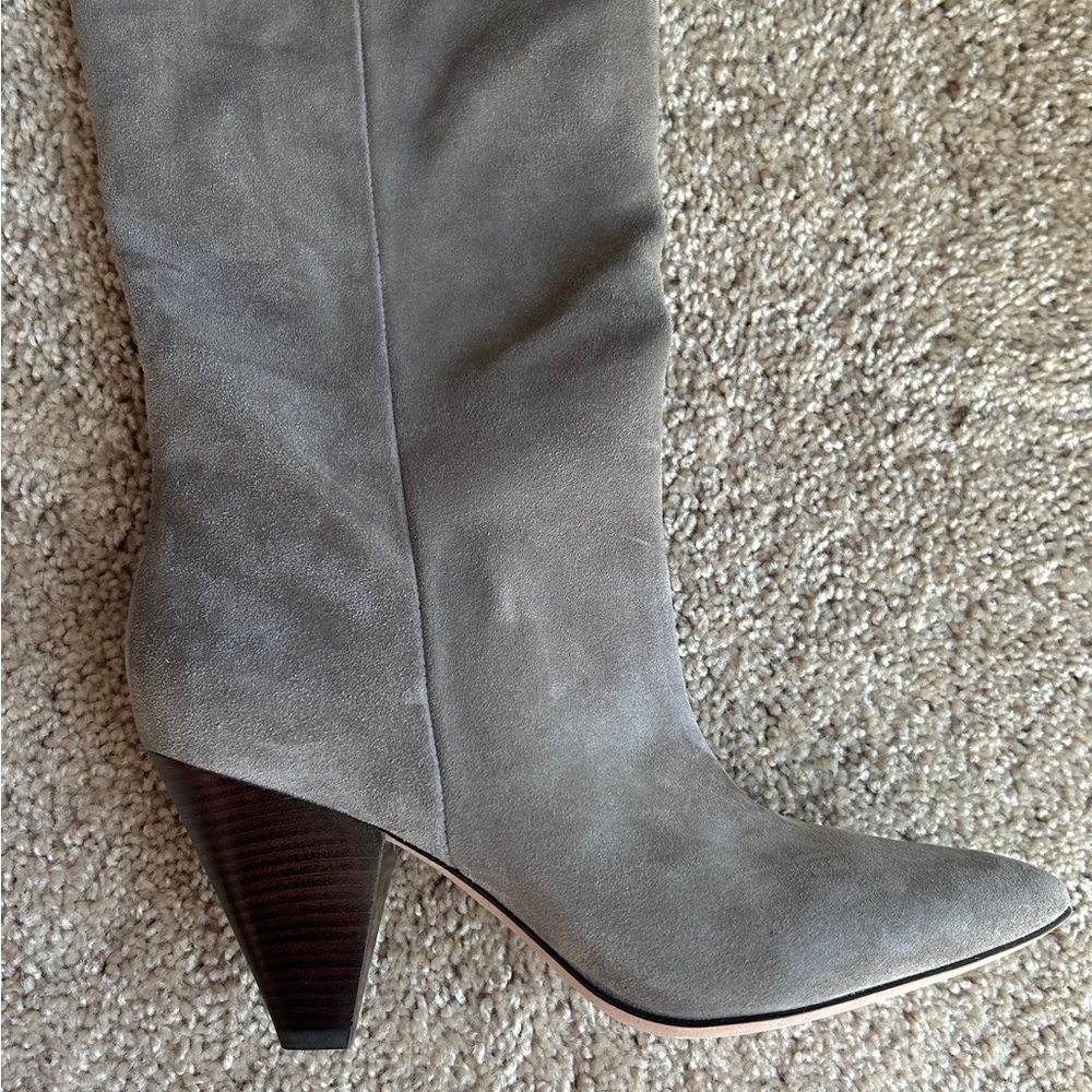 Elegant Gray Suede Women's Boots